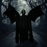 Hanging Skeleton Reaper with Posable Wings – 35" Halloween Decoration