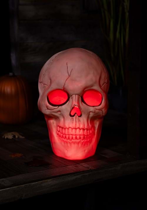 Animated Giant Plastic Skull Halloween Decoration, 19 3/4"