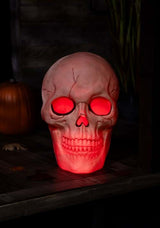 Animated Giant Plastic Skull Halloween Decoration, 19 3/4"