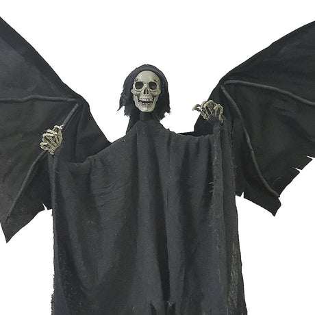 Hanging Skeleton Reaper with Posable Wings – 35" Halloween Decoration