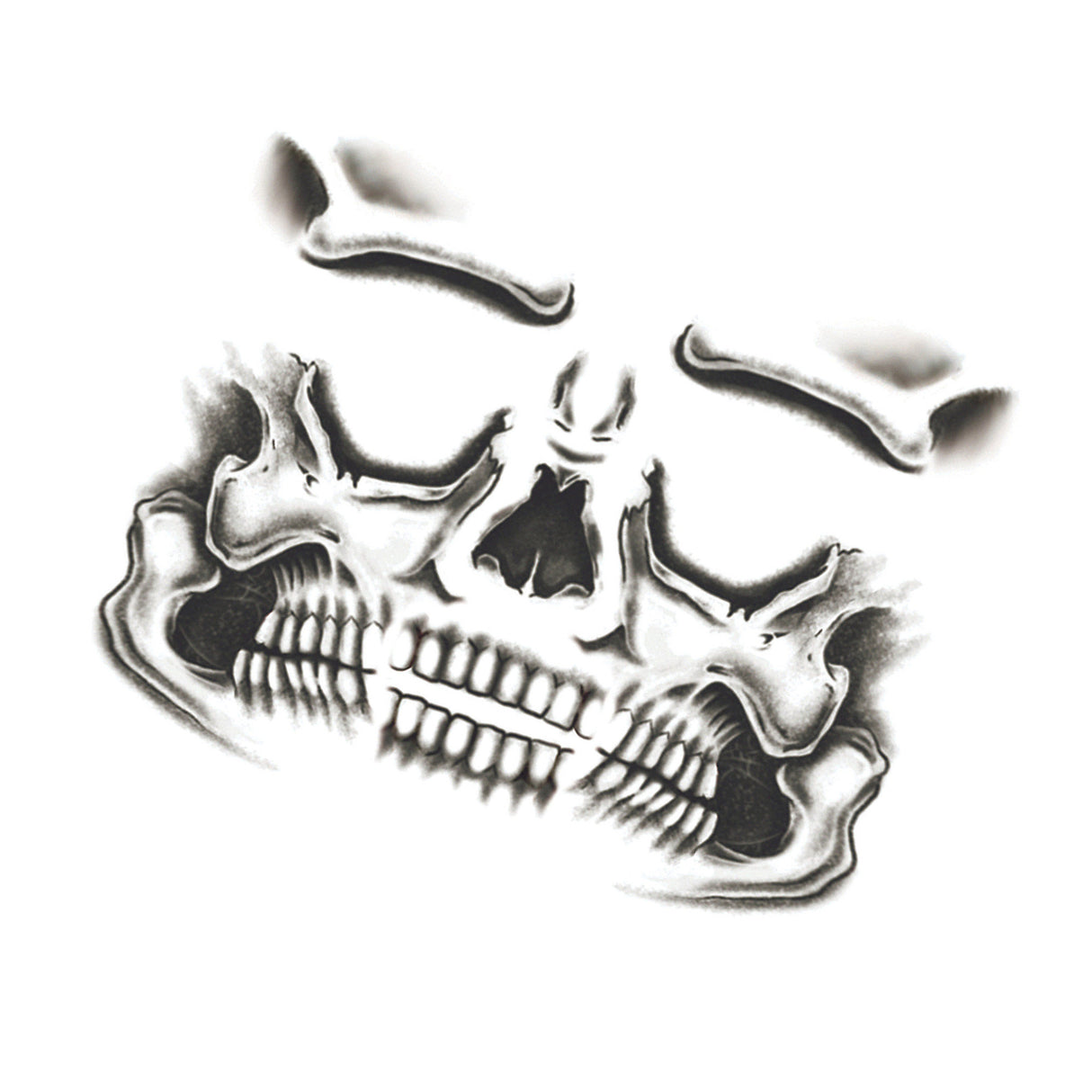 Skull Face Tattoo Halloween Makeup