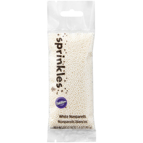 Wilton Pearlized White Nonpareils Sprinkles Pouch – 1.4 oz.