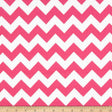 1″ One Inch Pink and White Chevron Poly Cotton Fabric,