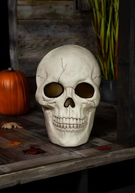 Animated Giant Plastic Skull Halloween Decoration, 19 3/4"