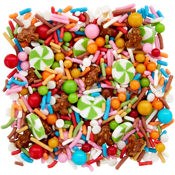 Wilton Bright Gingerbread Tree bottle House Christmas Sprinkle Mix, 3.52 oz.
