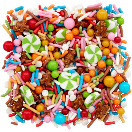 Wilton Bright Gingerbread Tree bottle House Christmas Sprinkle Mix, 3.52 oz.