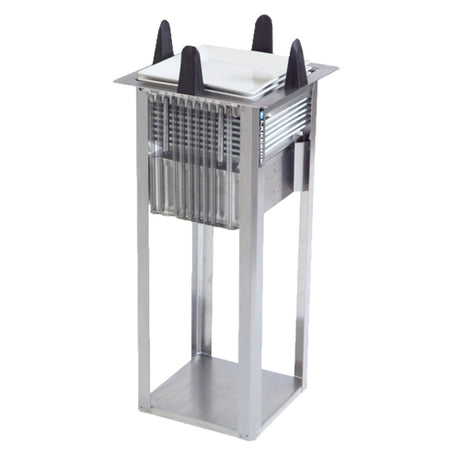 Lakeside S4009 Mobile Unheated Open Frame Dish Dispenser, Square - Plate Size: 8-1/2" to 9-1/4"