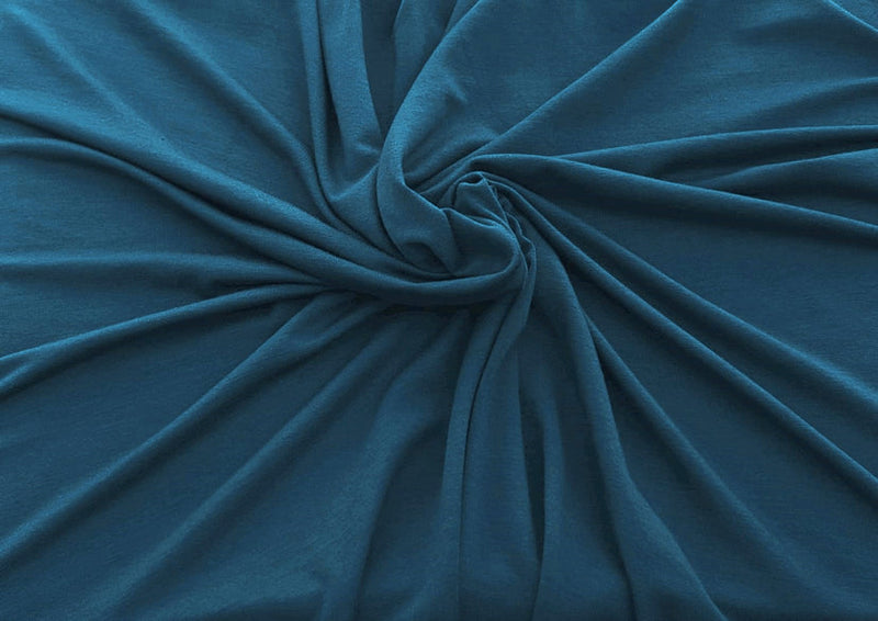 1 Yard Teal Bamboo Spandex Jersey Knit Fabric Soft Stretch Activewear 61 Inch Width