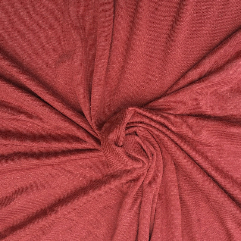 Linen Blend Jersey Rustic Red
