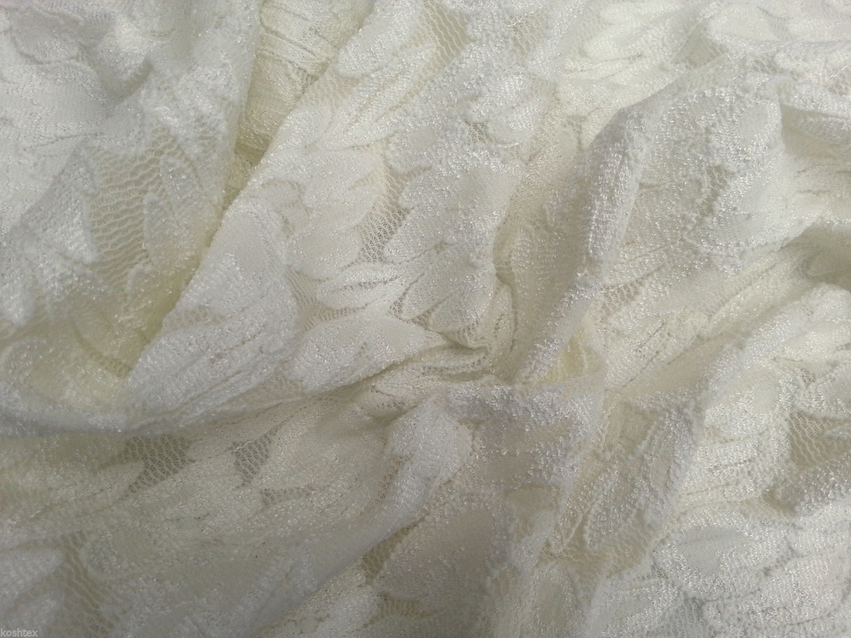 Floral Lace Ivory Nylon Spandex