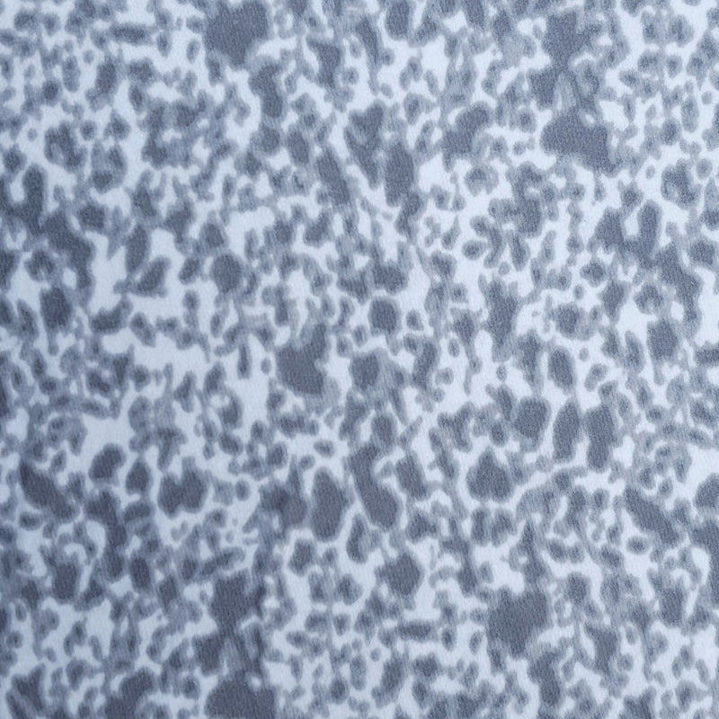 Animal Print Cotton Spandex Fleece Gray White