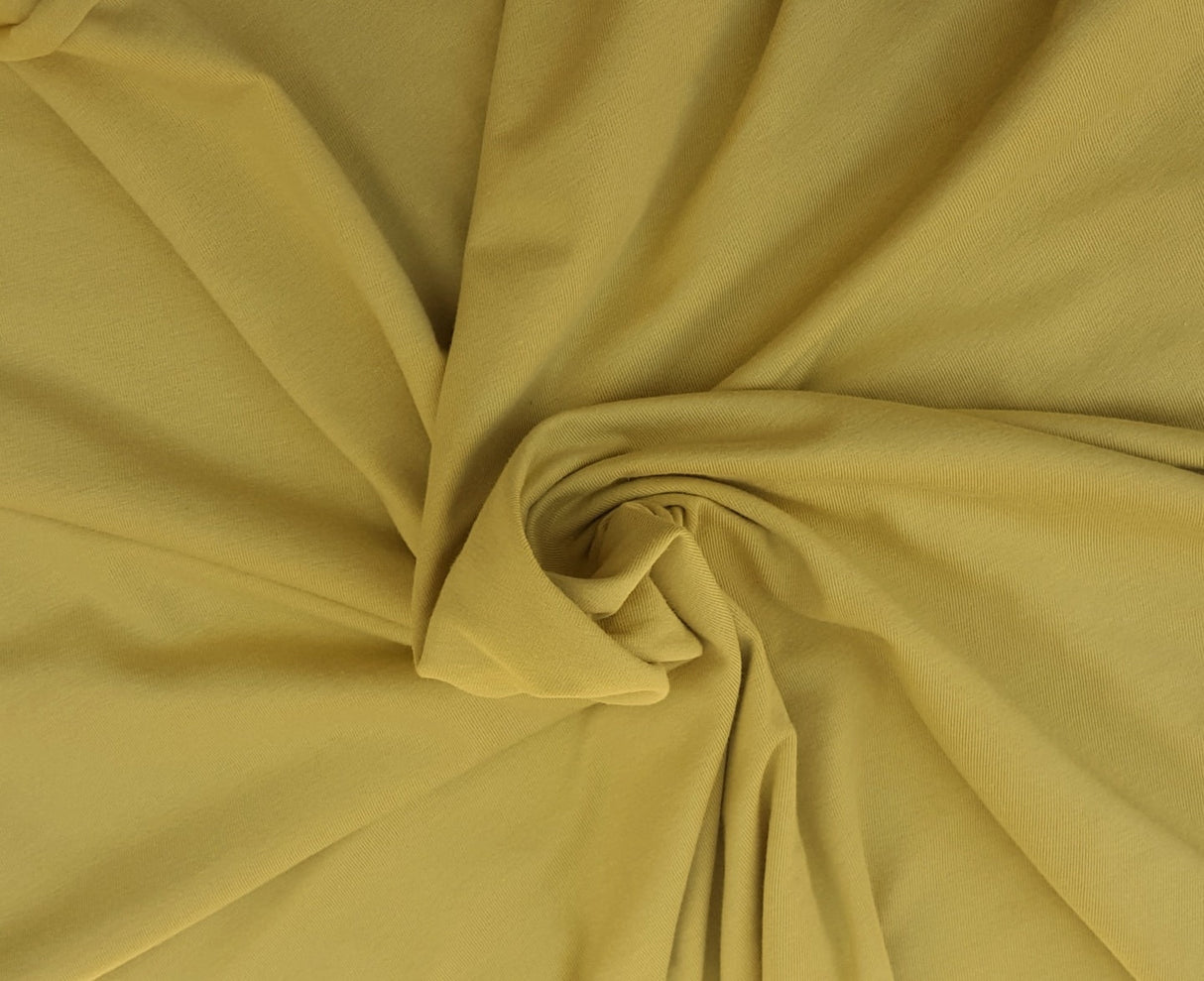 Organic Cotton Spandex Jersey Mustard Yellow