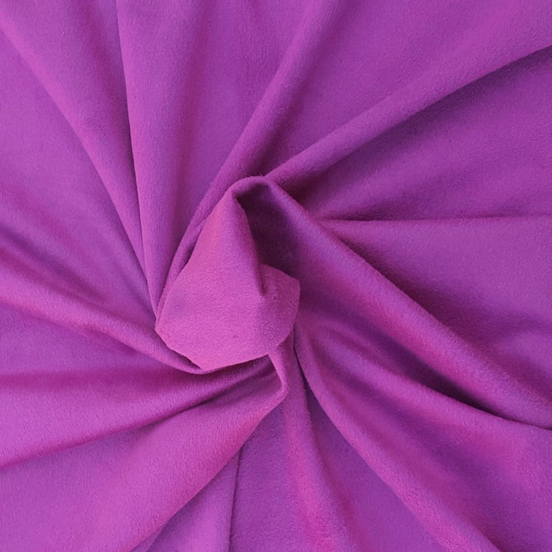1 Yard Magenta Micro Faux Suede Spandex Fabric Soft Stretchy Velvet Like Texture