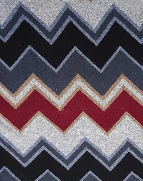 Sweater Knit Chevron Burgundy Black Oatmeal