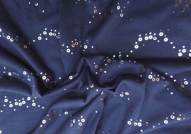 Sequin Jersey Navy Silver