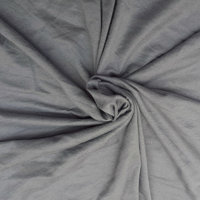 1 Yard Ash Cotton Jersey Fabric, Lightweight Soft Knit for T Shirts, Babywear & Casual Apparel