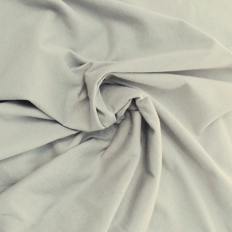 1 Yard Silver Cotton Jersey Knit Soft Breathable Fabric 71 inch Width