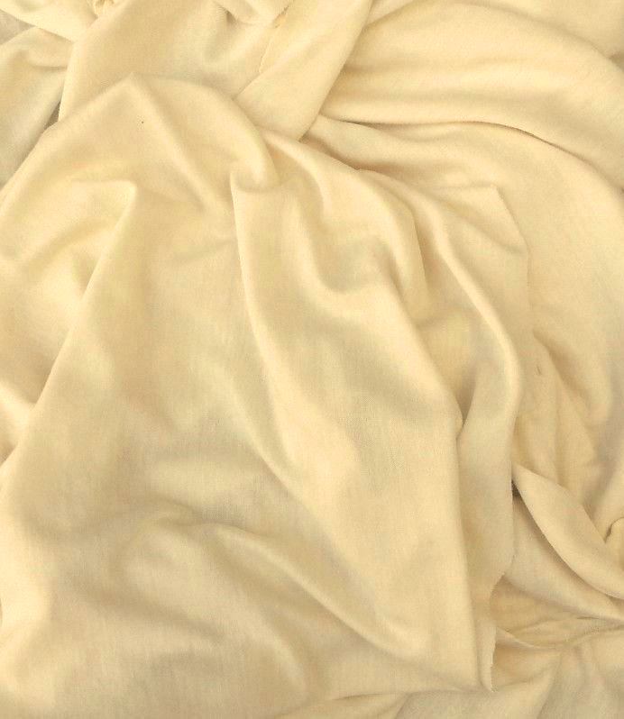 1 Yard Natural Cotton Blend Jersey Knit Lightweight Apparel Fabric 62 inch Width