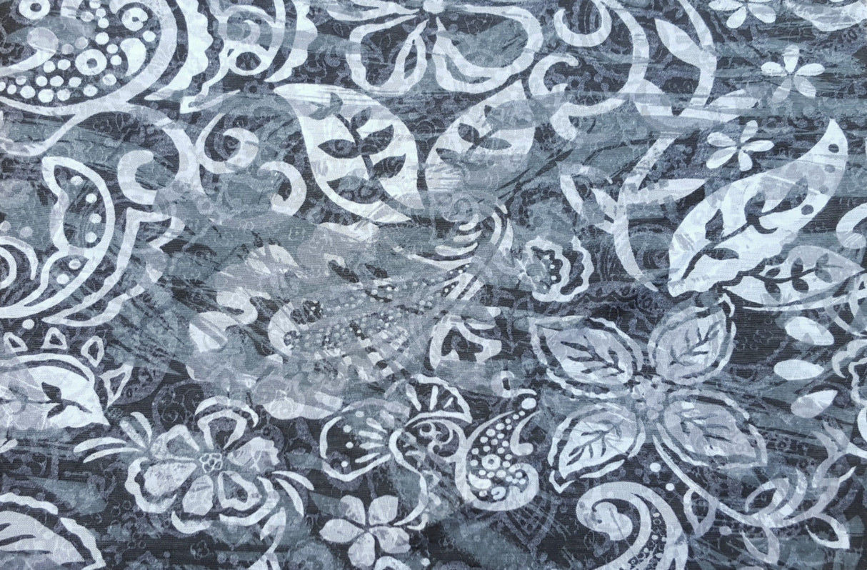 Burnout Jersey Paisley Flower Print