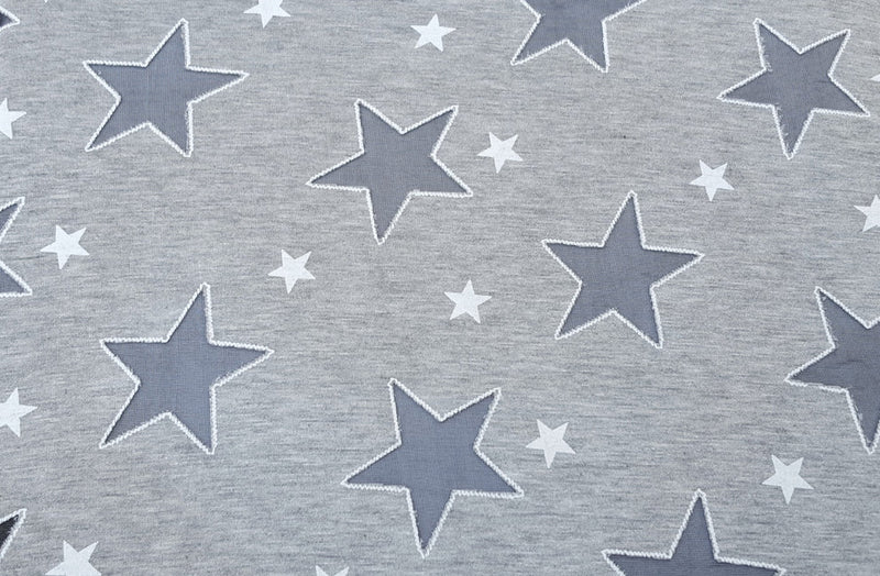 1 Yard Heather Gray Cotton Jersey Burnout Stars Soft Knit 63 Inch Width