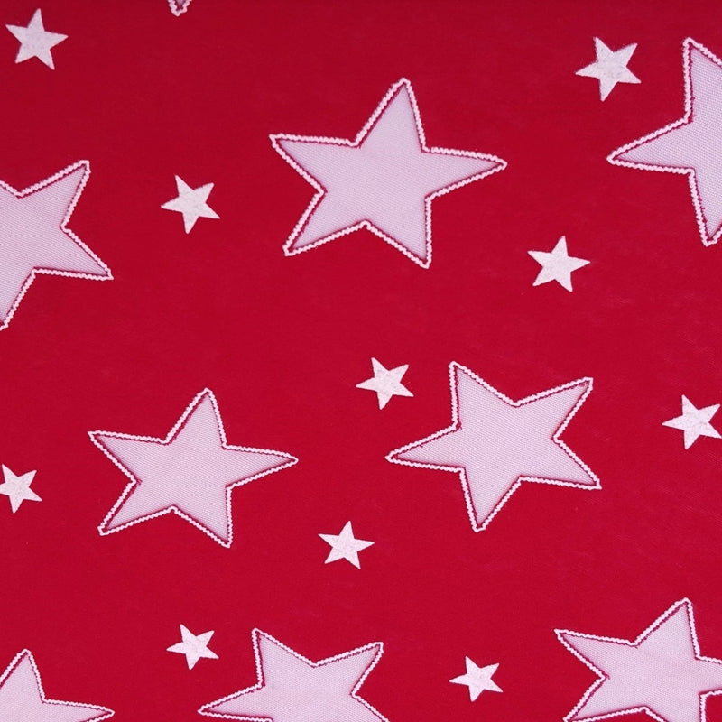 Cotton Jersey Burnout Stars Red