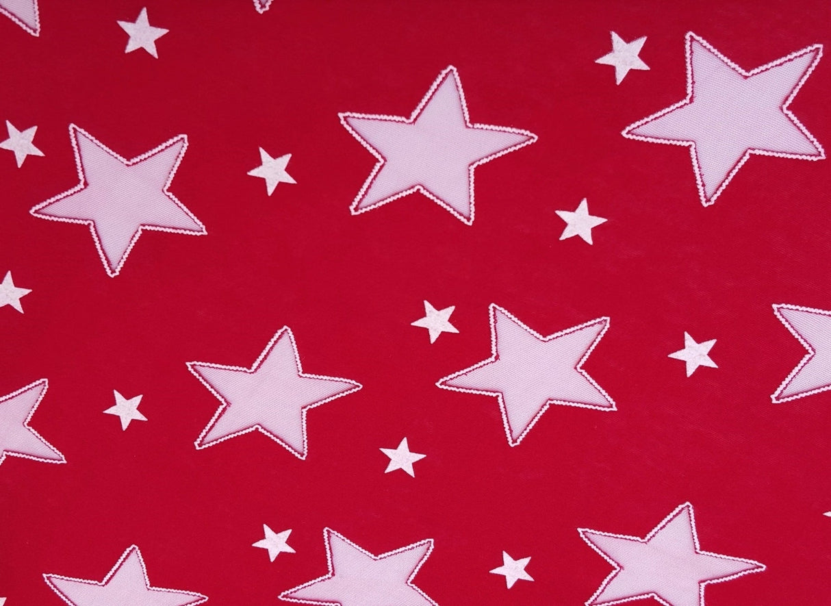 Cotton Jersey Burnout Stars Red