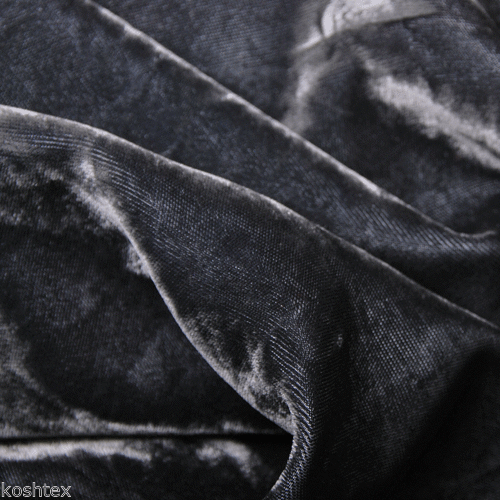 Rayon Velvet Charcoal Prewashed