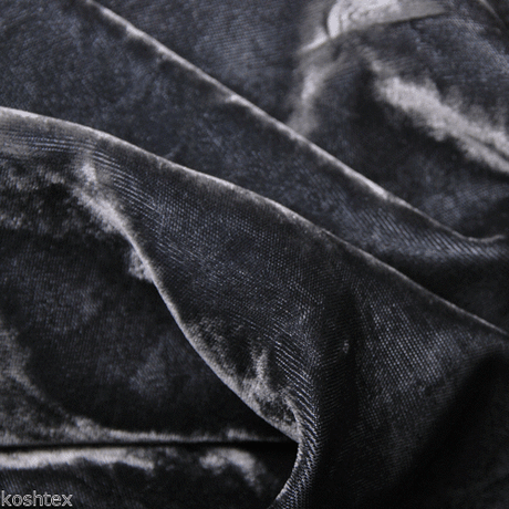 Rayon Velvet Charcoal Prewashed