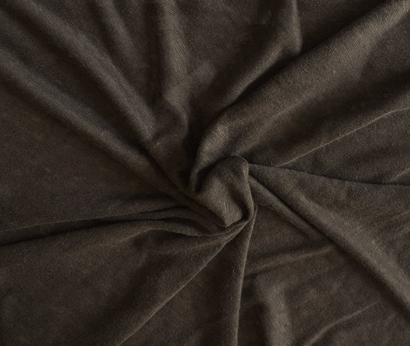 1 Yard Brown Linen Jersey Lightweight Knit Fabric for Summer Tops Dresses Loungewear