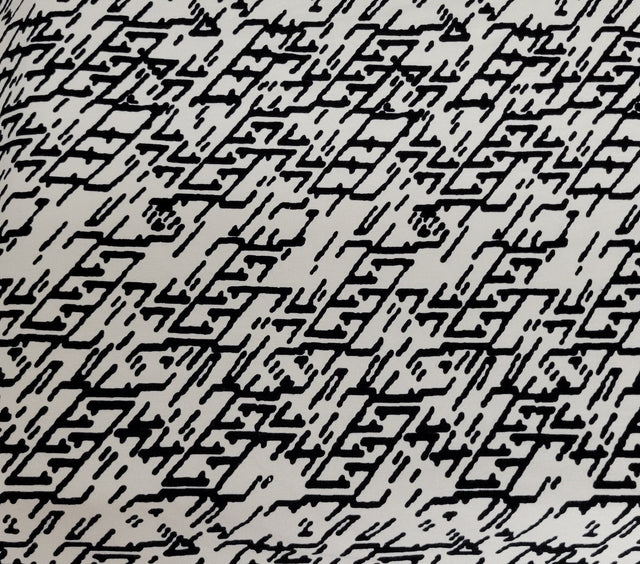 Cotton Lycra Tribal Print Black Off White