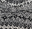 Cotton Lycra Tribal Print Black White