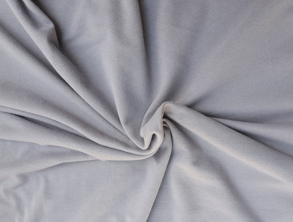 1 Yard Slate Combed Cotton Pique Fabric Breathable Textured Knit Material 60 Inch Width