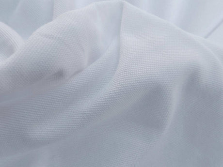 Cotton Pique White Textured Fabric