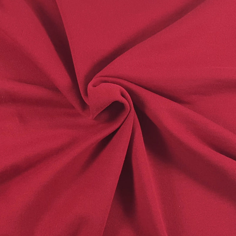 1 Yard Red Cotton Blend Fleece Fabric Soft Warm Comfortable Material