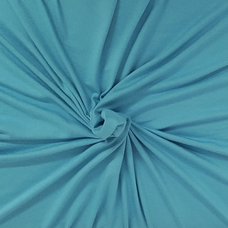 1 Yard Cerulean Blue Stretch Modal Spandex Jersey Fabric for Garment Making