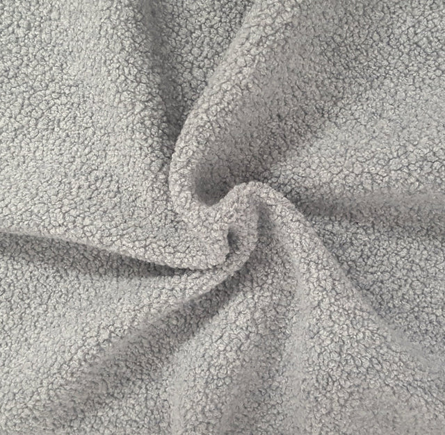 Sherpa Fleece Knit Gray Wool Blend