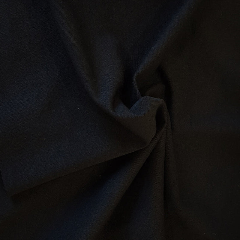 1 Yard Black Ponte De Roma Knit Fabric Viscose Rayon Spandex Stretchy Durable