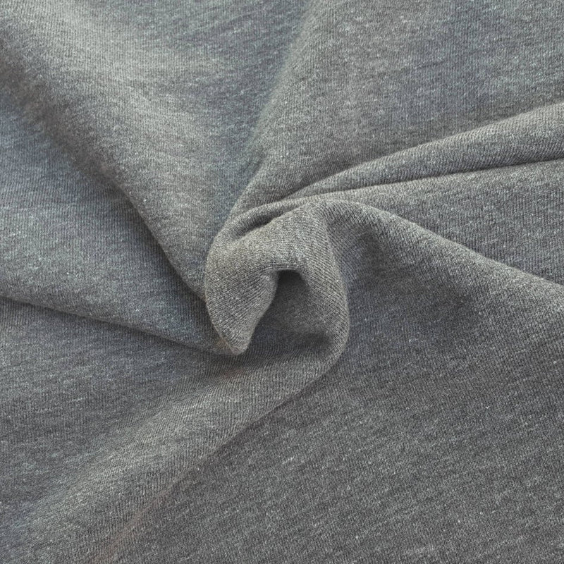 French Terry Knit Light Charcoal Gray