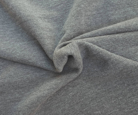 French Terry Knit Light Charcoal Gray