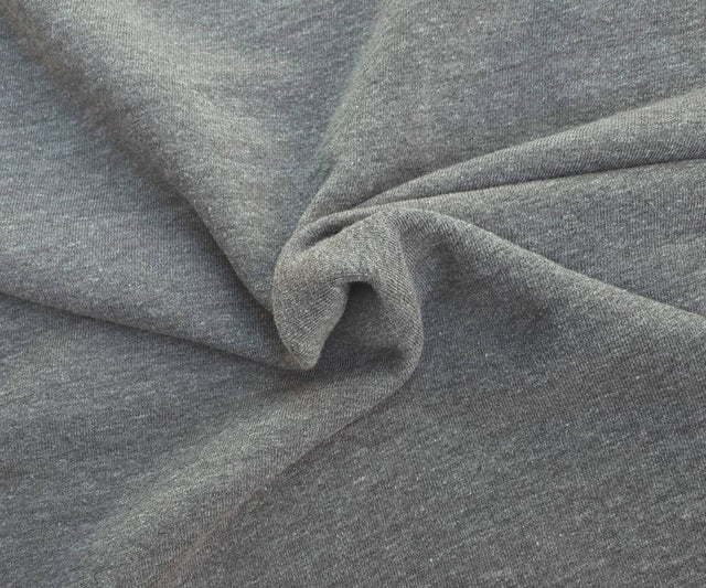 French Terry Knit Light Charcoal Gray