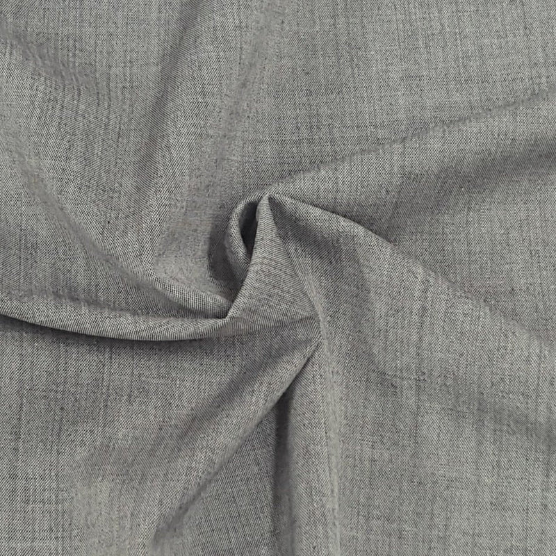 Wool Suiting Fabric Two Tone Black Gray