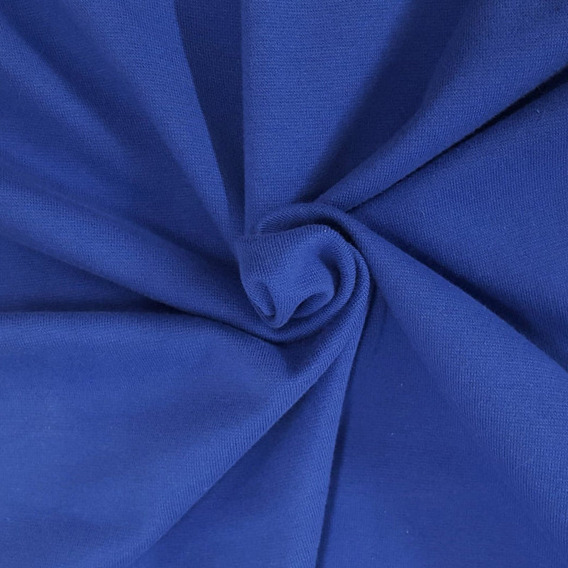1 Yard Cobalt Blue Cotton Lycra Rib Knit Soft 1x1 Stretch Fabric for Tees, Loungewear