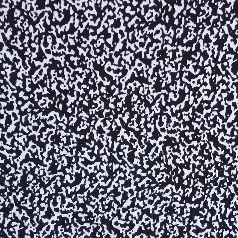 Cotton Rib Knit Black White Camouflage