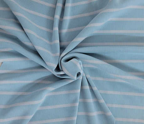 Blue Stripe Rib Nylon Spandex