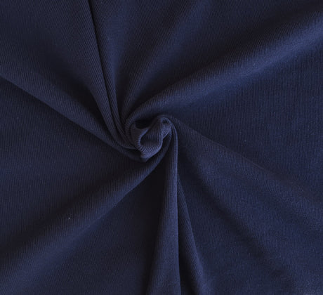 Rib Knit Navy Recycled Cotton Poly