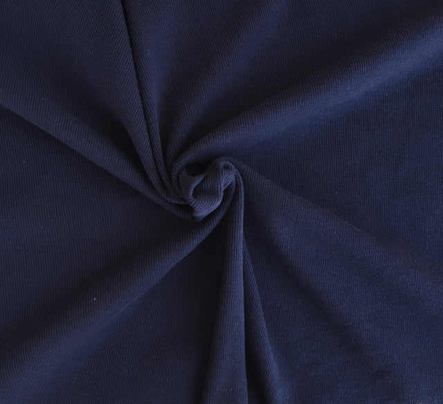 Rib Knit Navy Recycled Cotton Poly