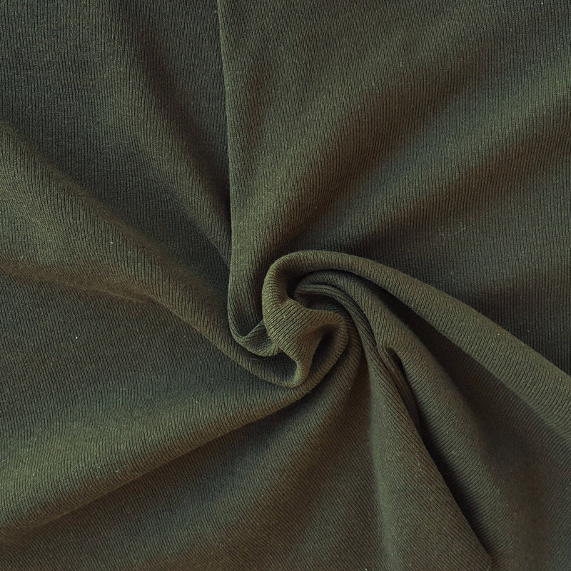 Recycled Cotton Poly Rib Knit Army Green