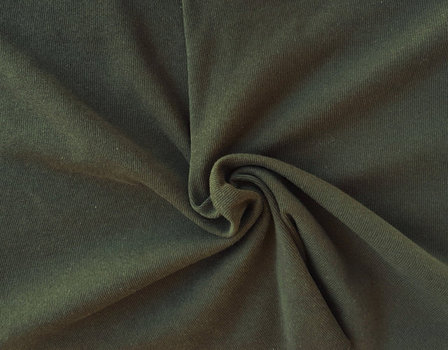 Recycled Cotton Poly Rib Knit Army Green