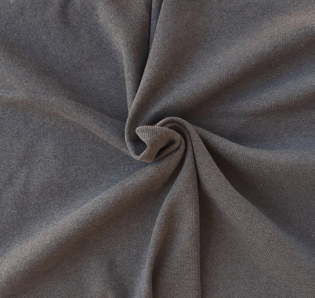 Recycled Cotton Poly 1x1 Rib Knit Gray