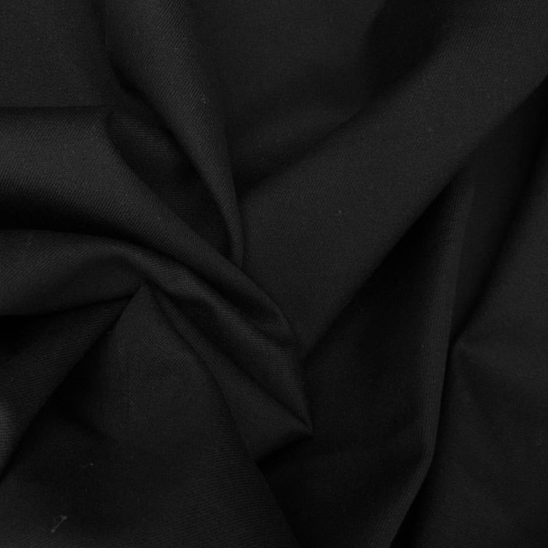 Black Cotton Twill Spandex Fabric